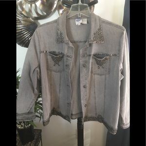 DG2 Diane Gilman (HSN) Gray Denim Jacket
